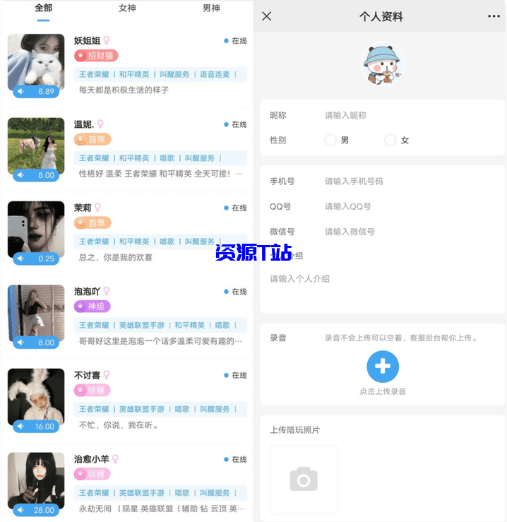 图片[2]-商业版游戏陪玩陪聊系统最新源码+视频教程+全套素材 - 资源T站-资源T站