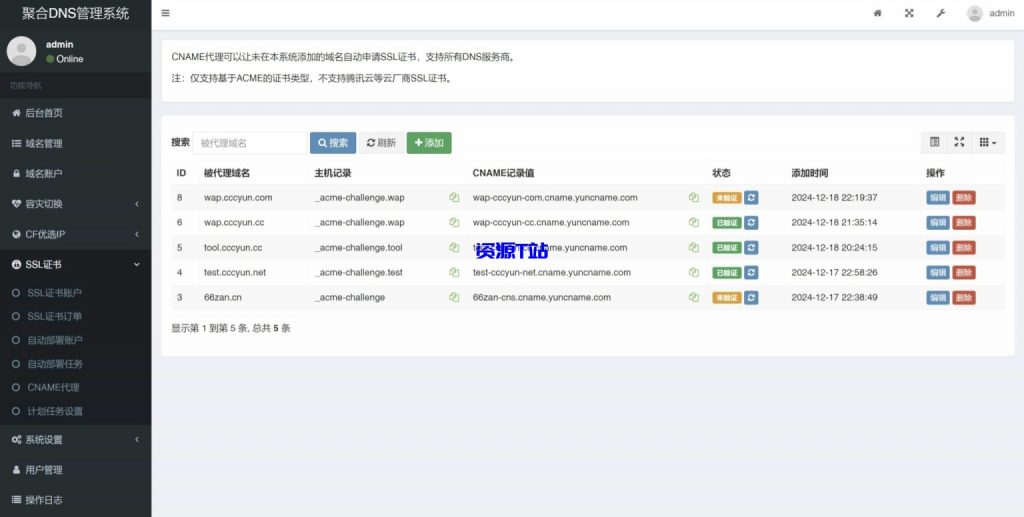 图片[2]-聚合DNS已更新SSL证书自动申请与部署功能 - 资源T站-资源T站