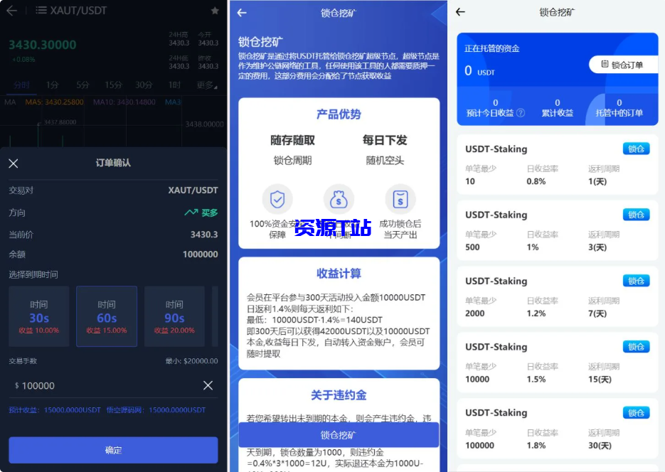 图片[2]-多语言交易所源码/期权交易+合约交易+新币申购+锁仓挖矿+平台币发行+K线行情控制/前端uniapp编译后+后端PHP+教程 - 资源T站-资源T站